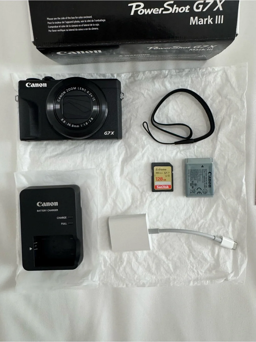 Canon PowerShot G7 X Mark III Black with Charger and Accessories